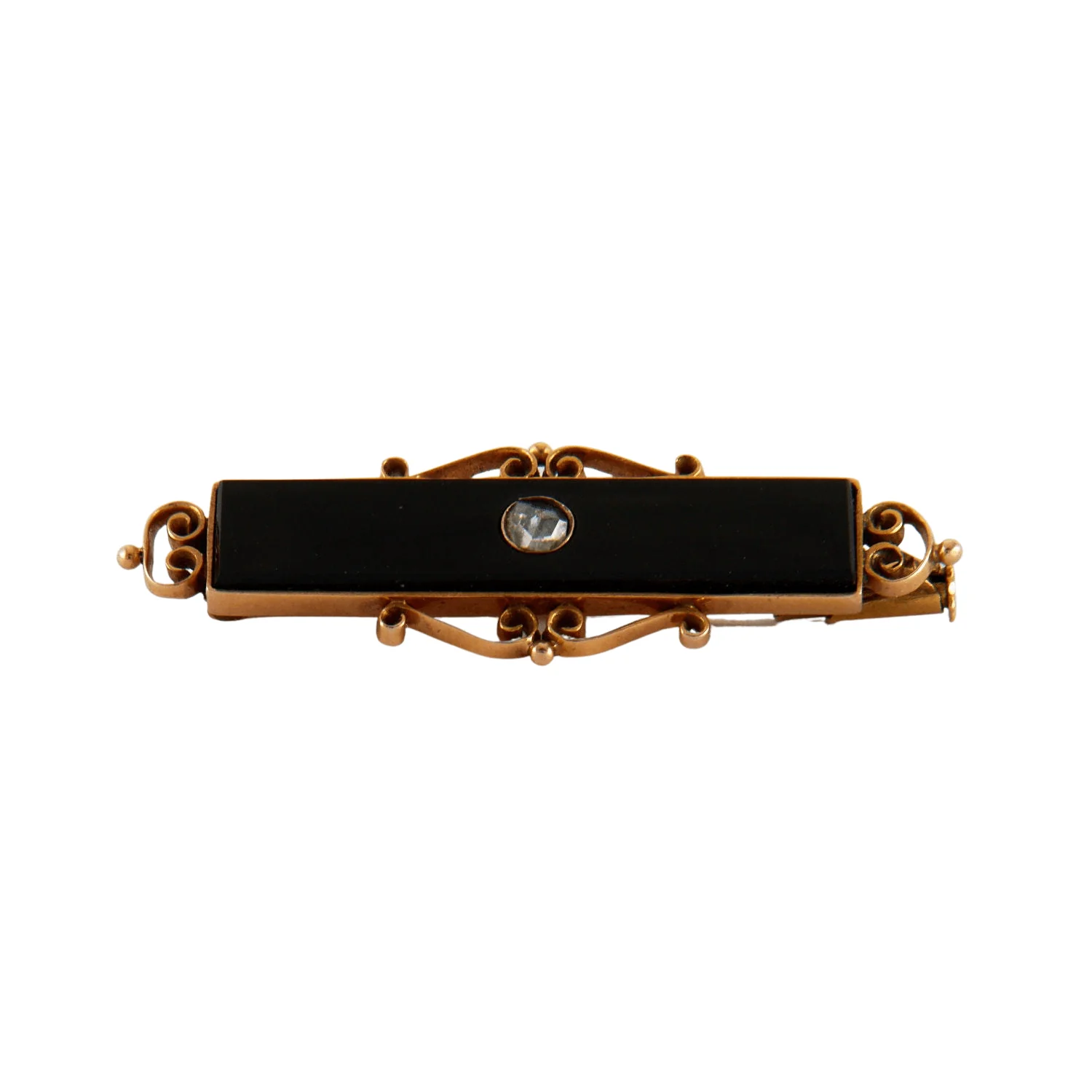 Onyx barrette brooch