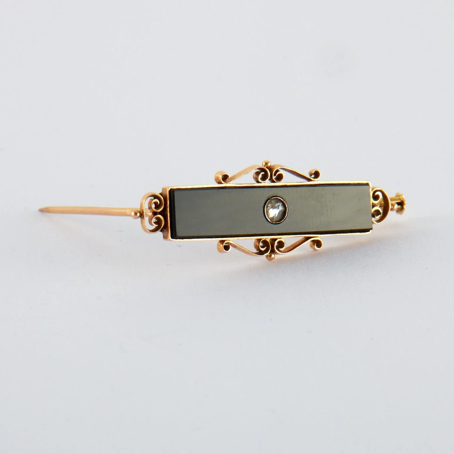Onyx barrette brooch - Image 3