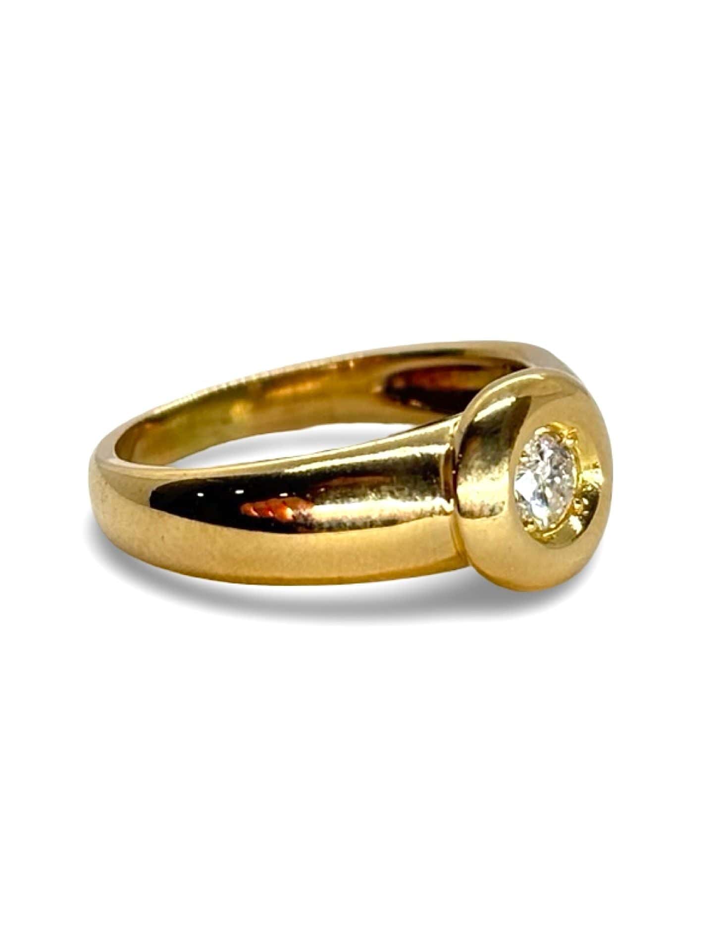 Solitaire yellow gold and 0.20 ct diamond  - Image 3