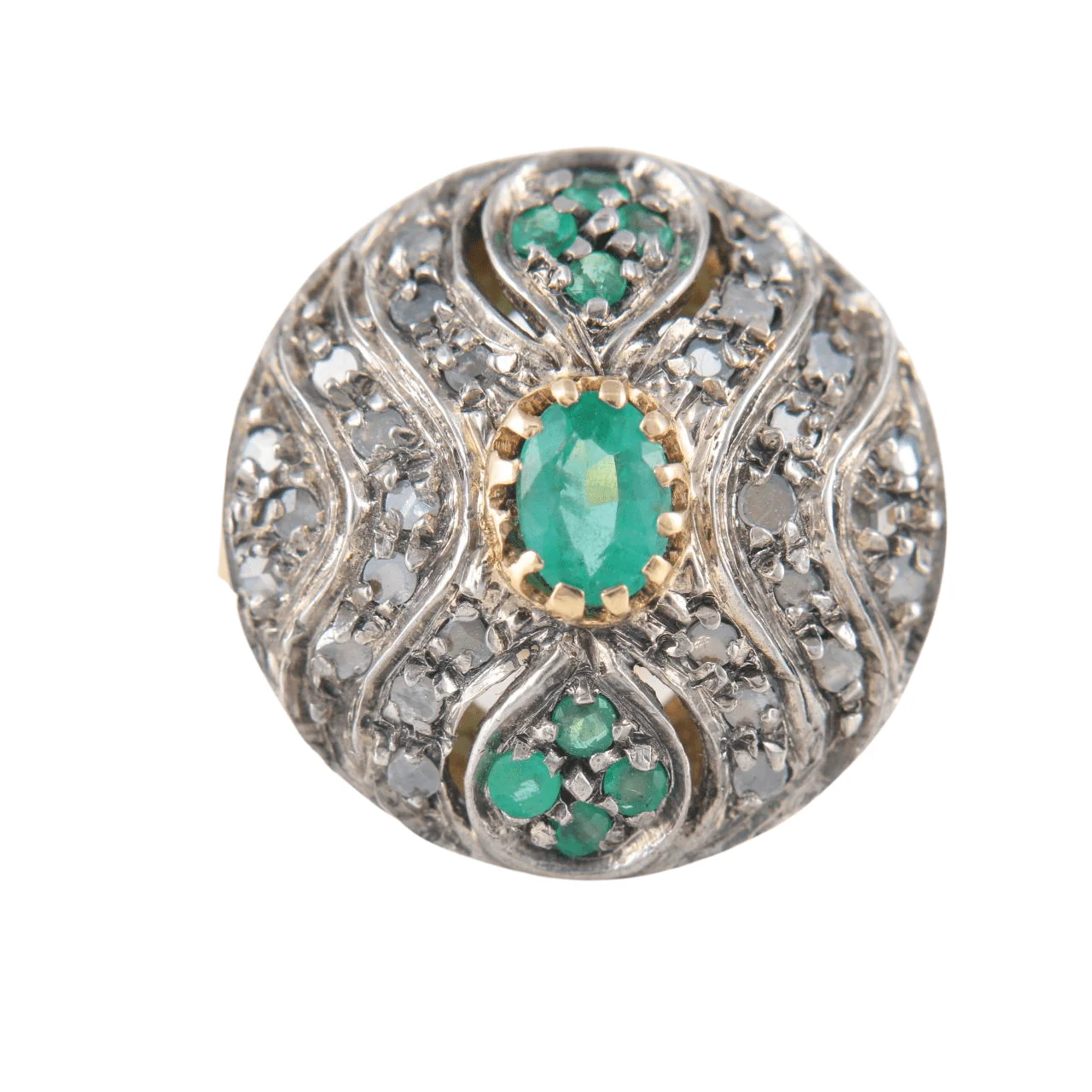 Emerald and diamond ring