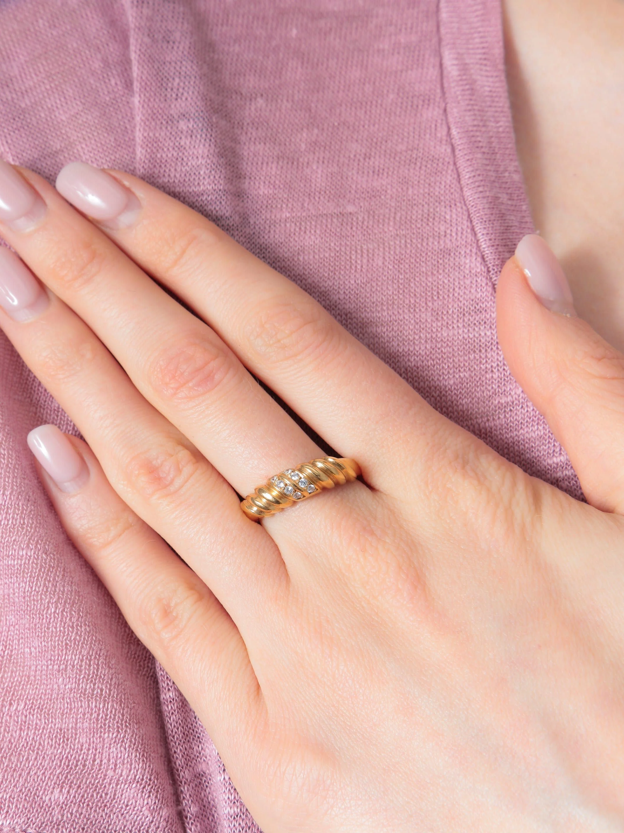 Godron Yellow Gold Ring - Image 2