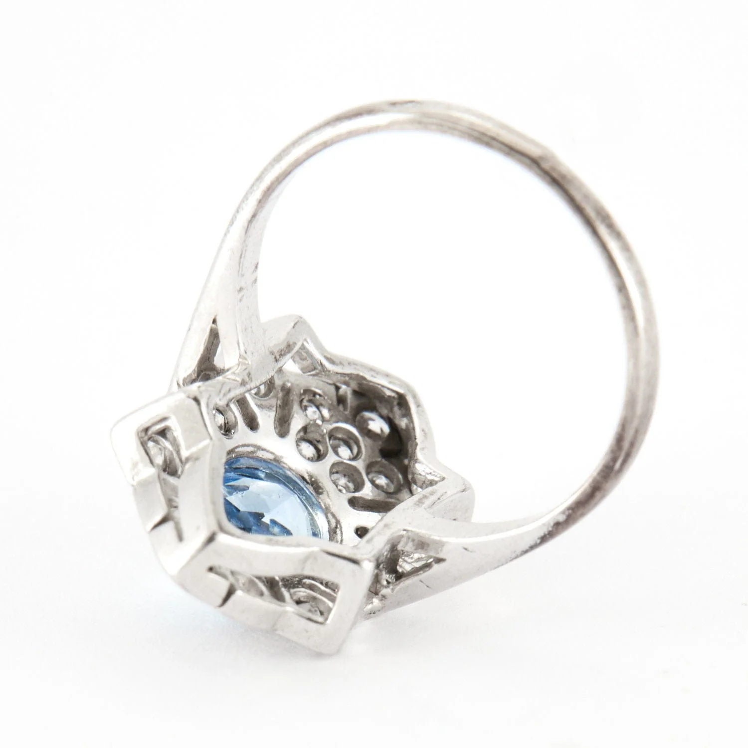 Ring in silver & synthetic aquamarine - Image 5