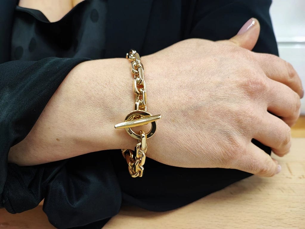 Solid gold convict link bracelet - Image 2