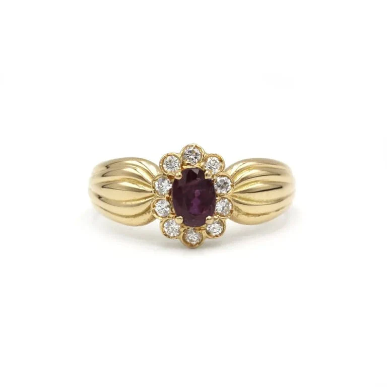 Ring - Yellow gold, Diamonds & Rubies