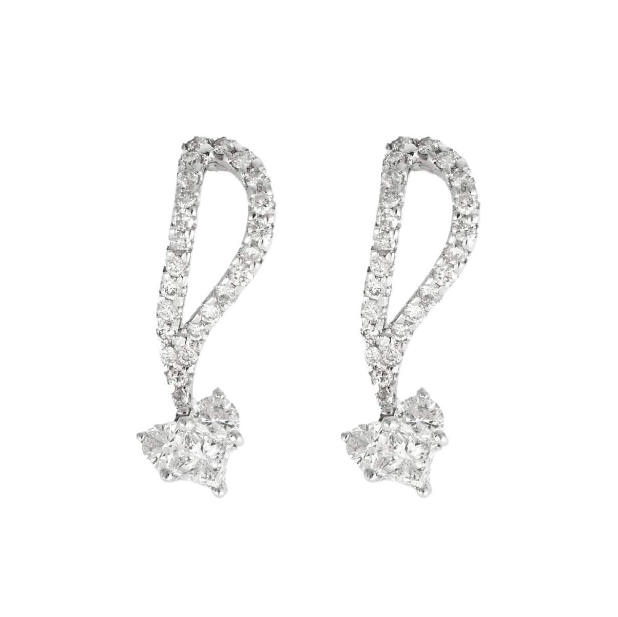 White gold diamond earrings - Image 4