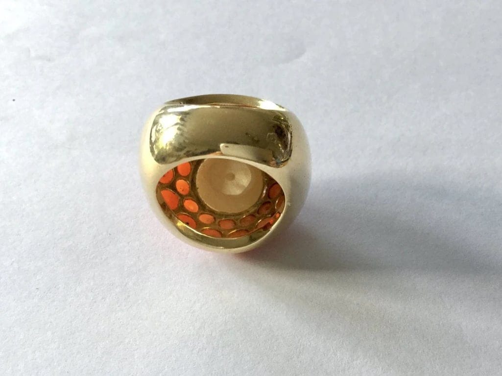 Gold, pearl & coral ring - Image 7