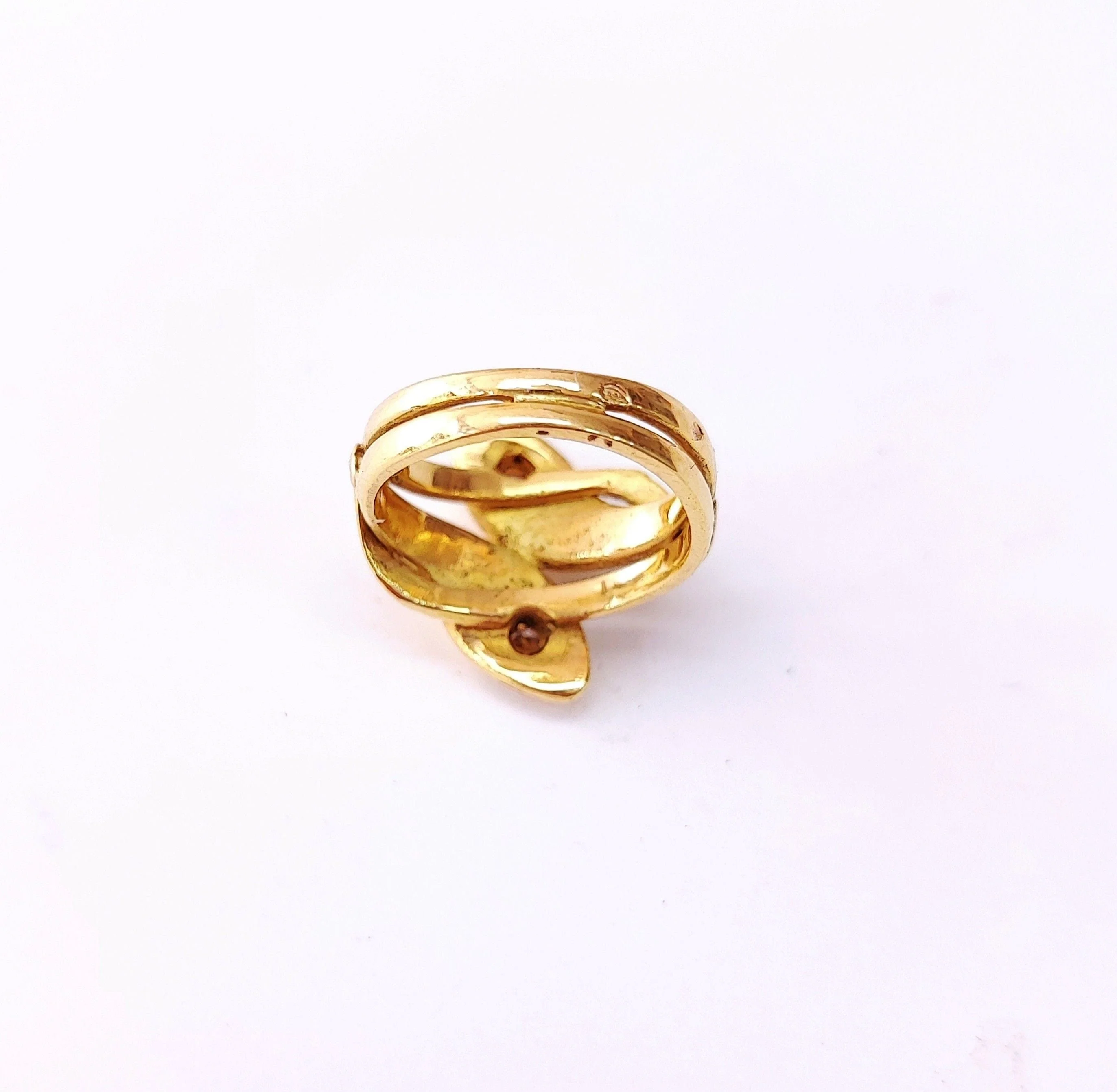 Gold and diamond snake ring - Image 8