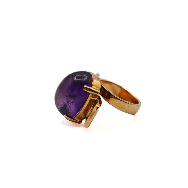 Yellow gold and amethyst ring  - Image 2