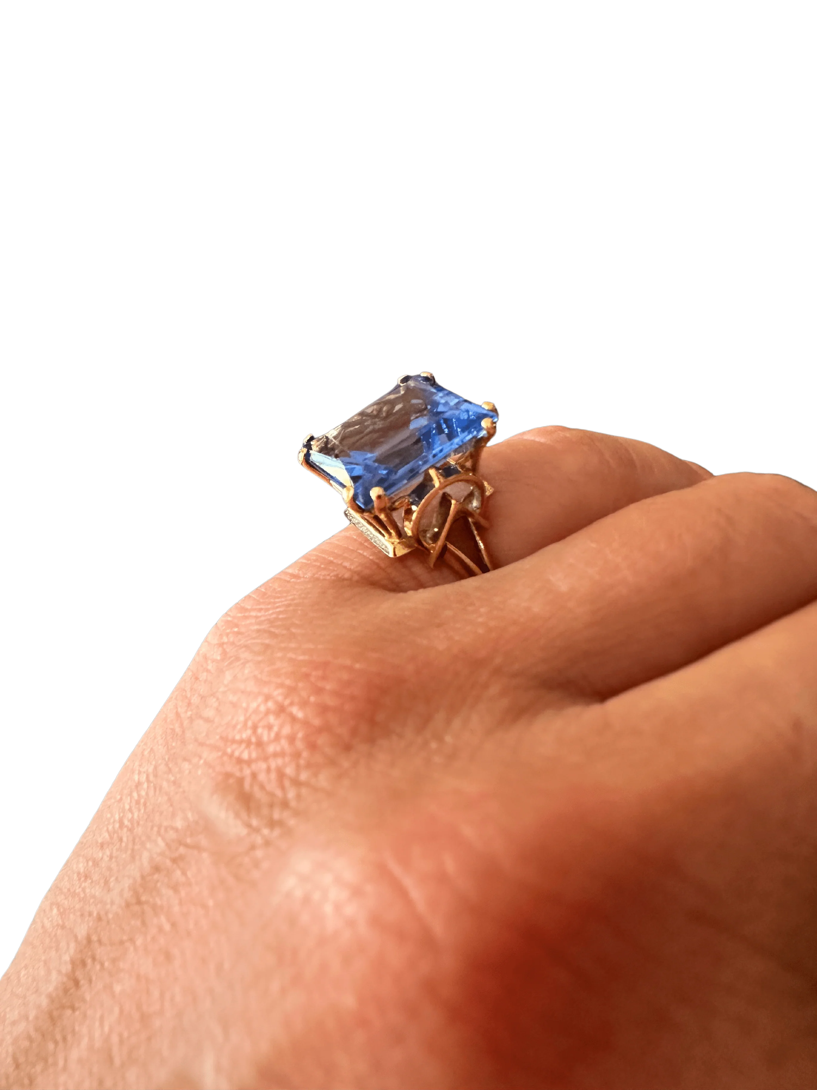 Yellow gold ring - Topaz - Image 7
