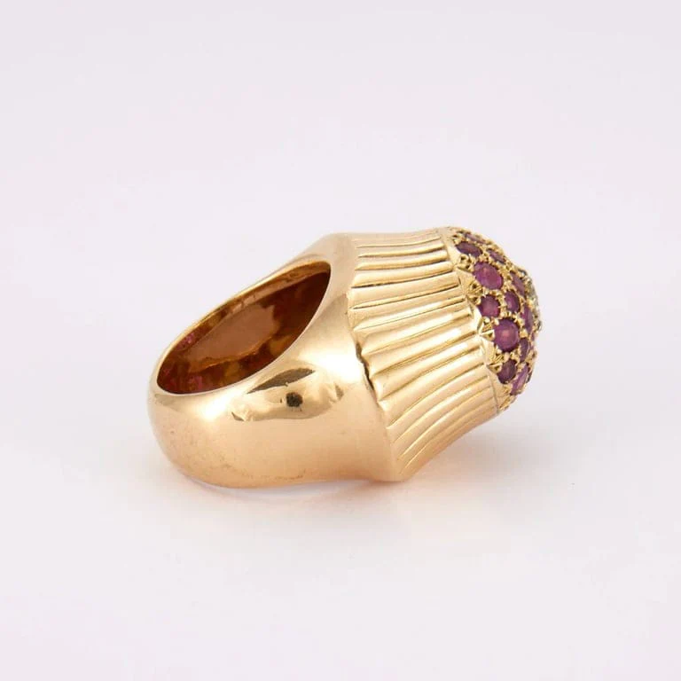 Ruby Diamond Mushroom Ring - Image 6