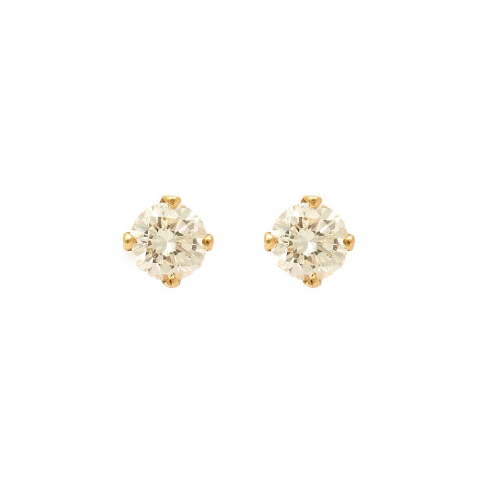 Chip earrings in yellow gold and diamond