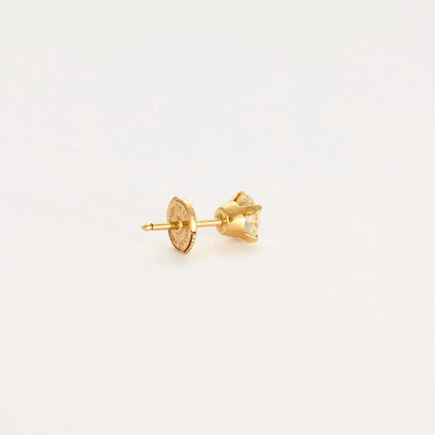 Chip earrings in yellow gold and diamond - Image 3