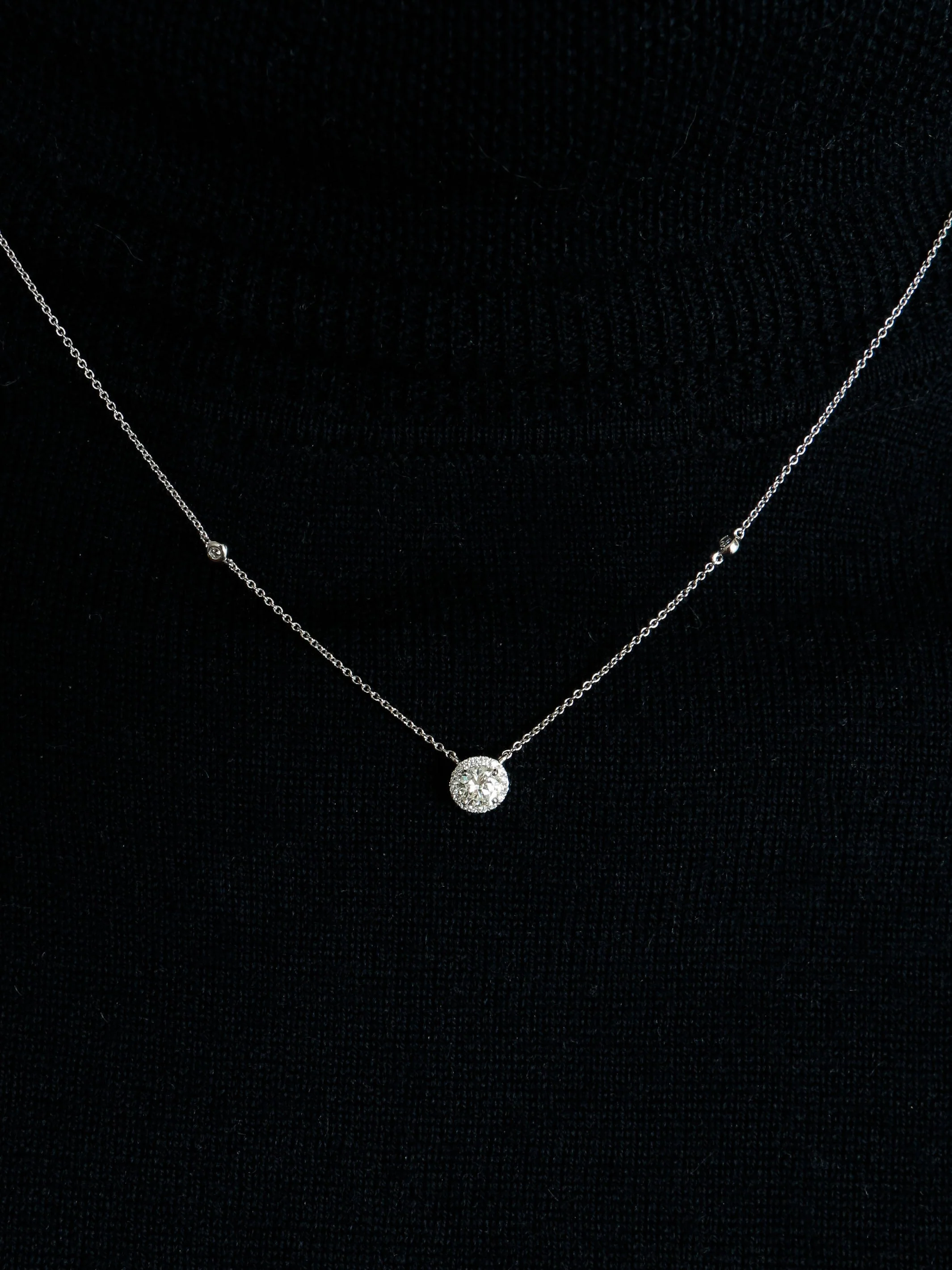 Solitaire pendant white gold Diamonds - Image 2
