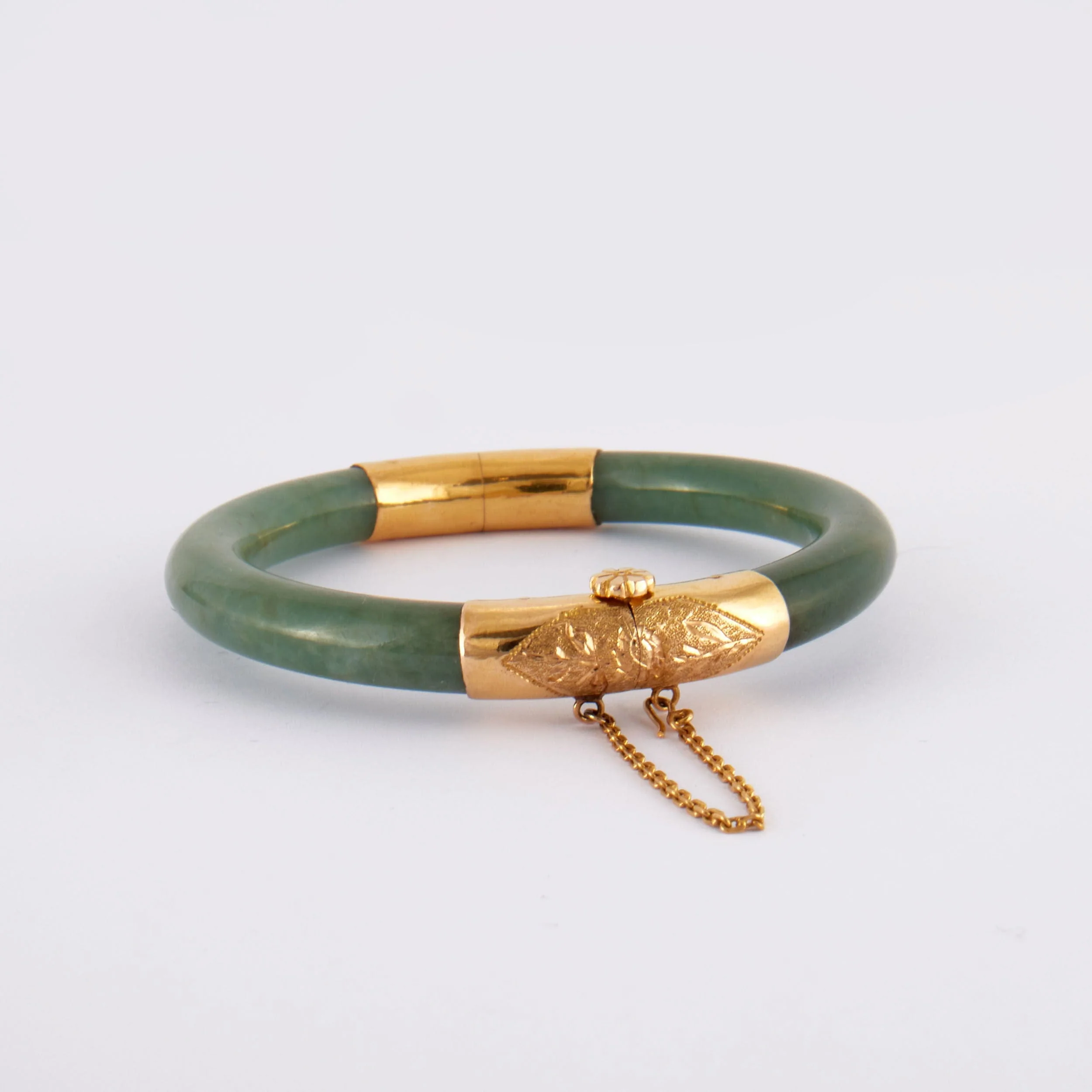 Old jade & gold bracelet - Image 3