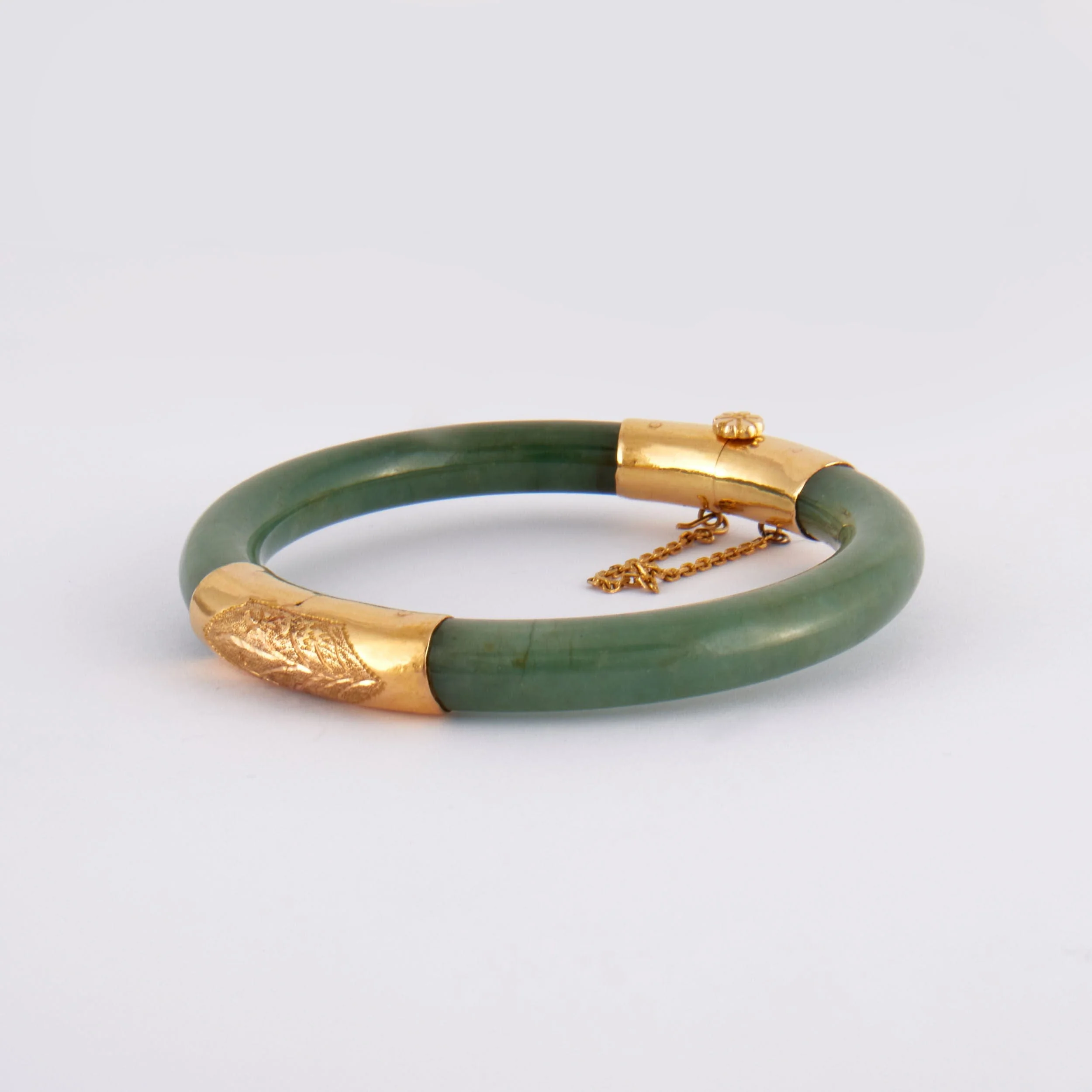 Old jade & gold bracelet - Image 4