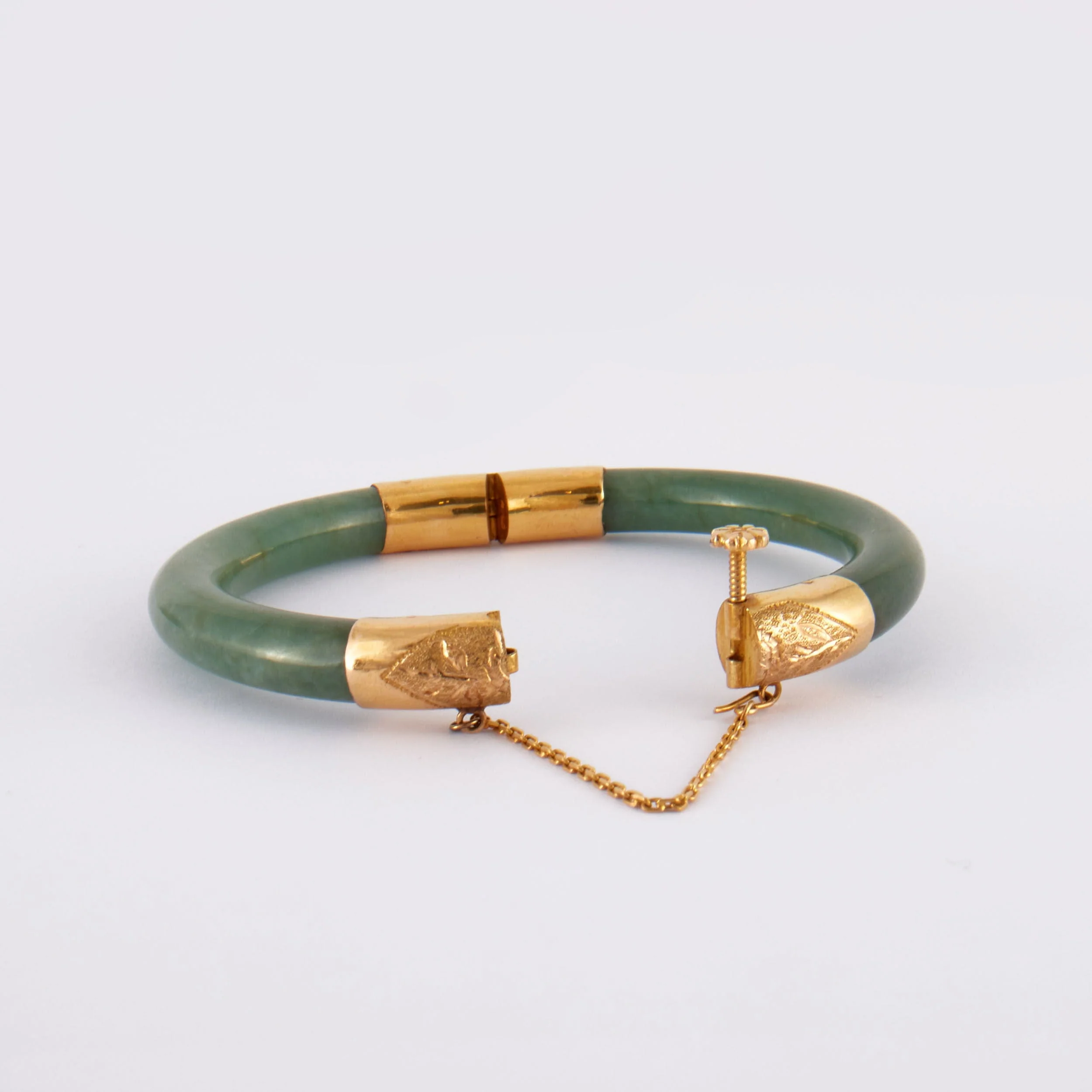 Old jade & gold bracelet - Image 5