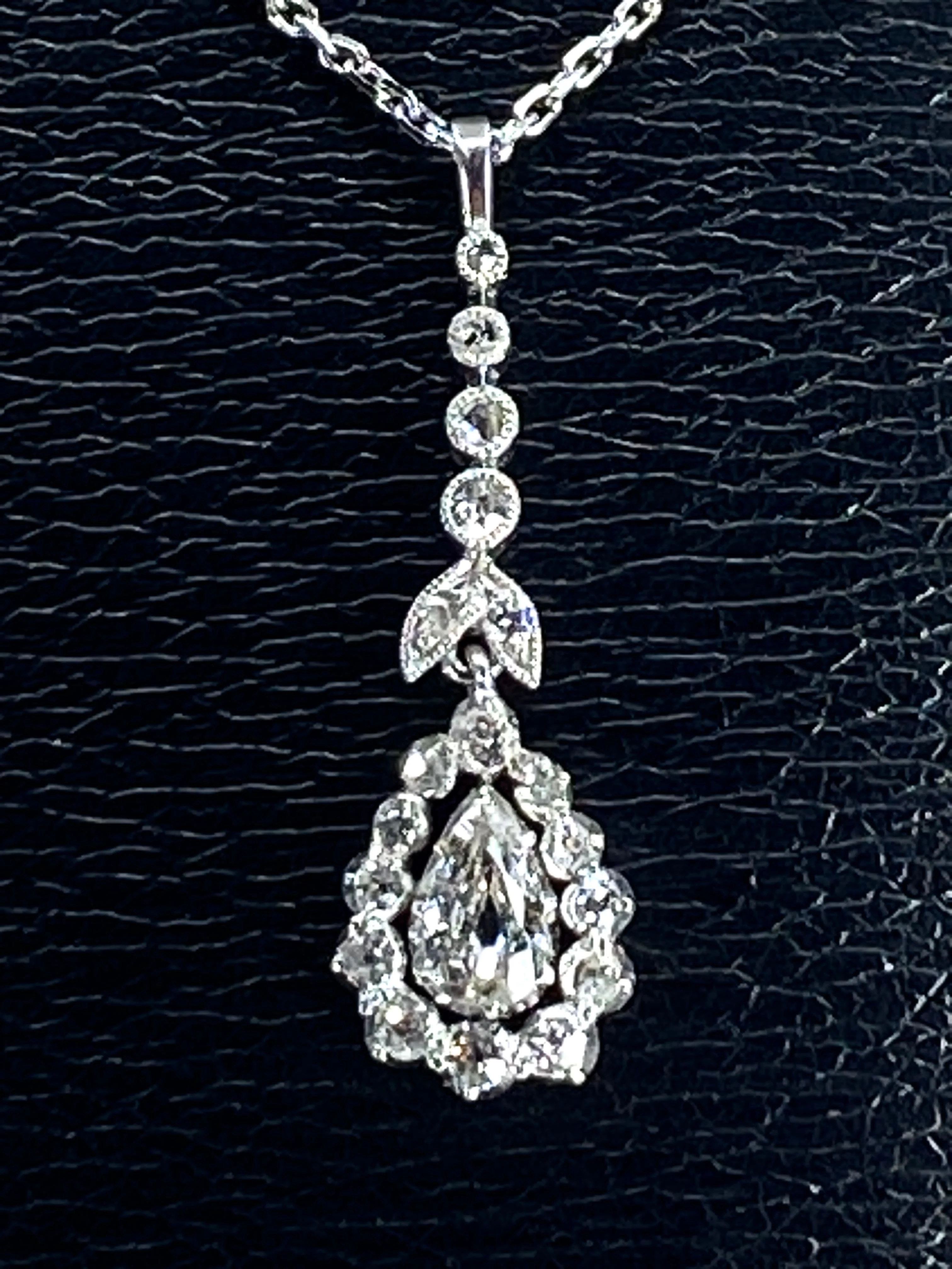 1900 Pear Diamond Necklace - Image 6