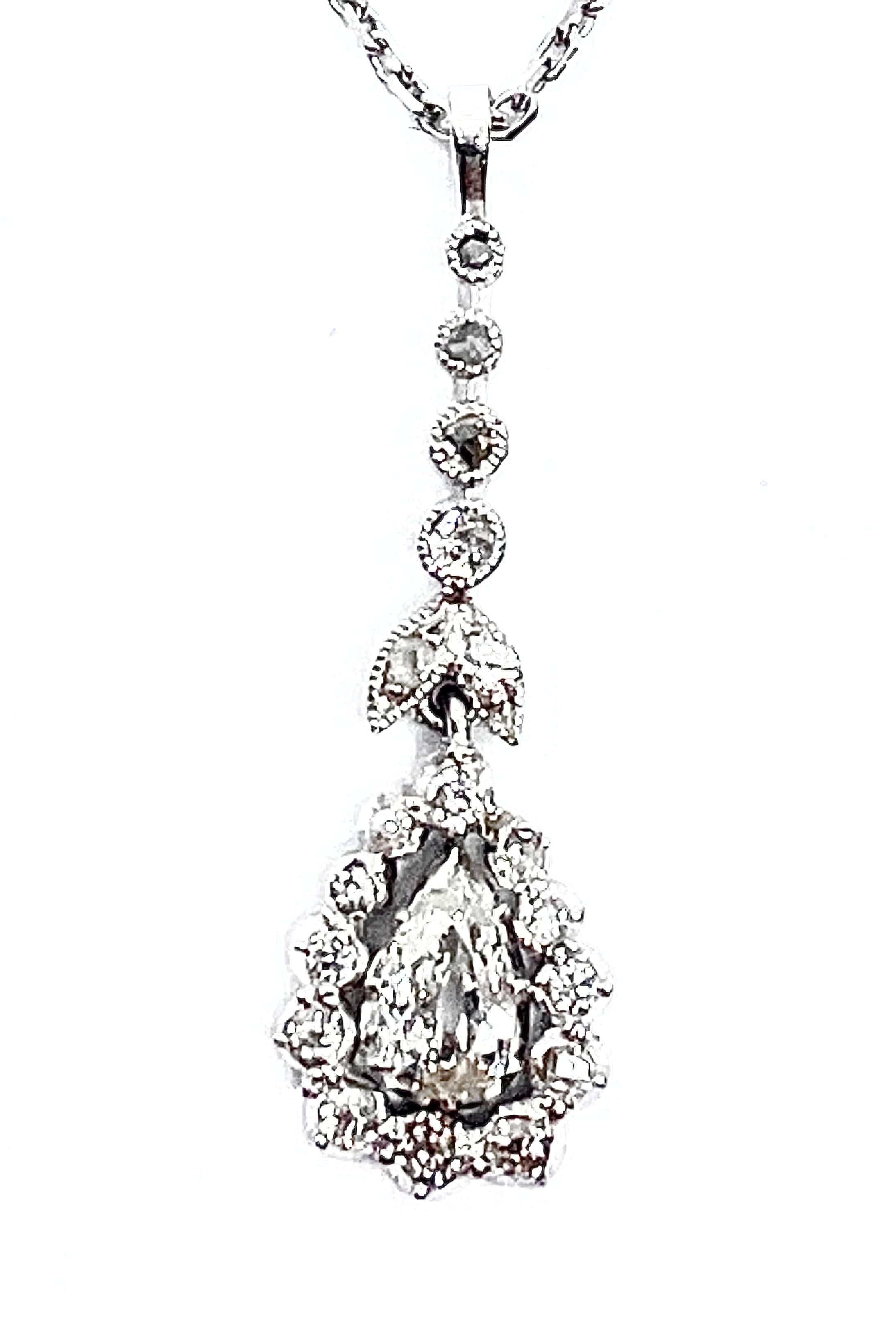 1900 Pear Diamond Necklace - Image 8