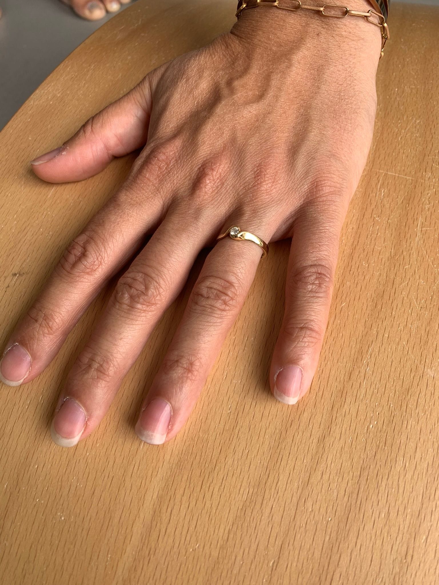 Solitaire Ring Yellow Gold Diamond 0.13ct - Image 13