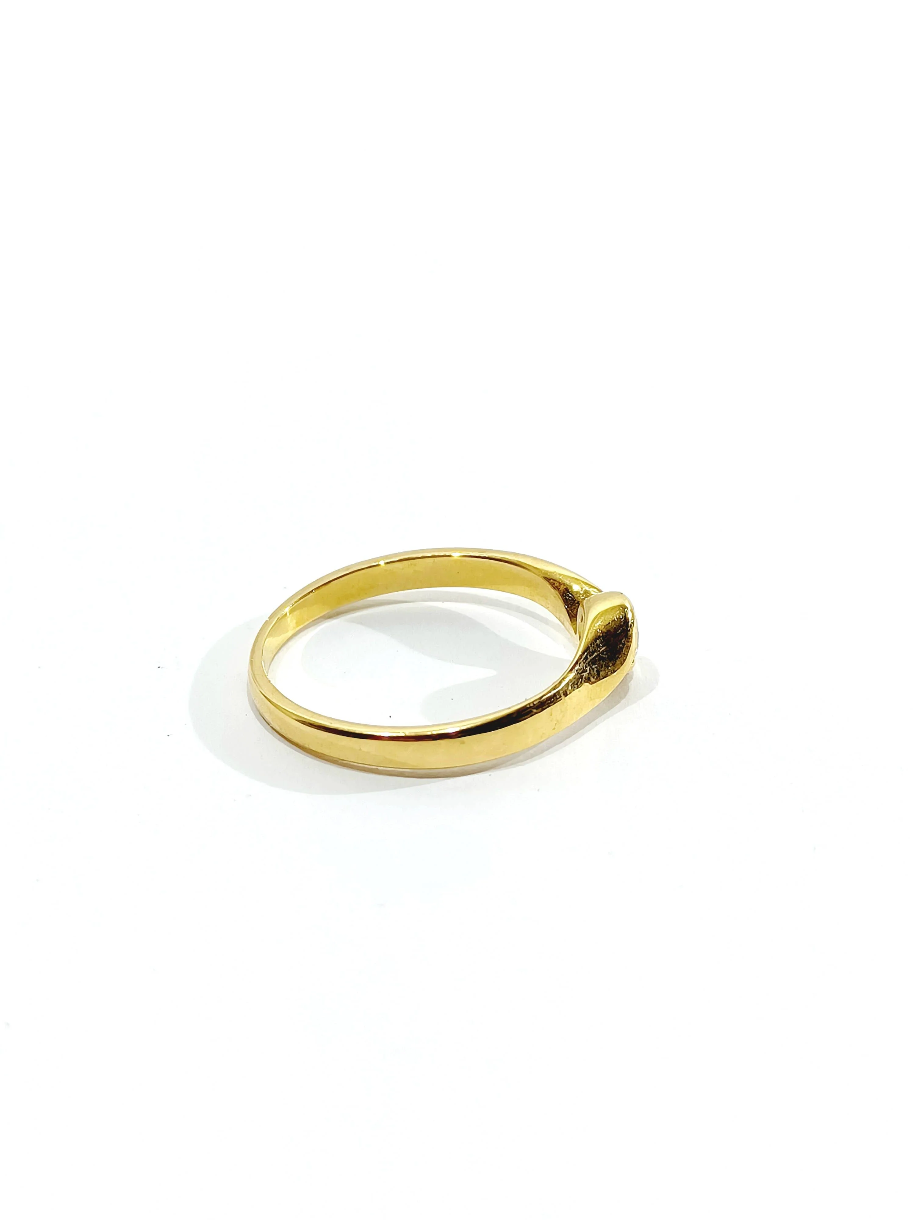 Solitaire Ring Yellow Gold Diamond 0.13ct - Image 8