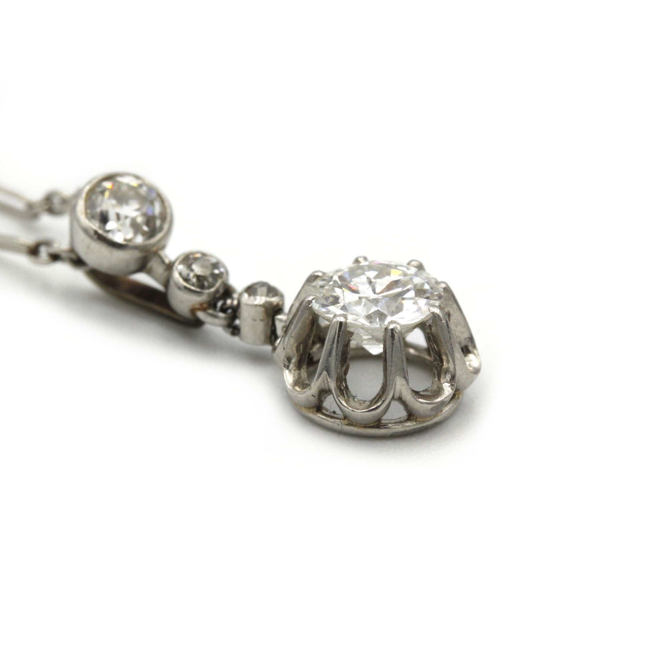 White gold necklace, platinum, diamonds - Image 4