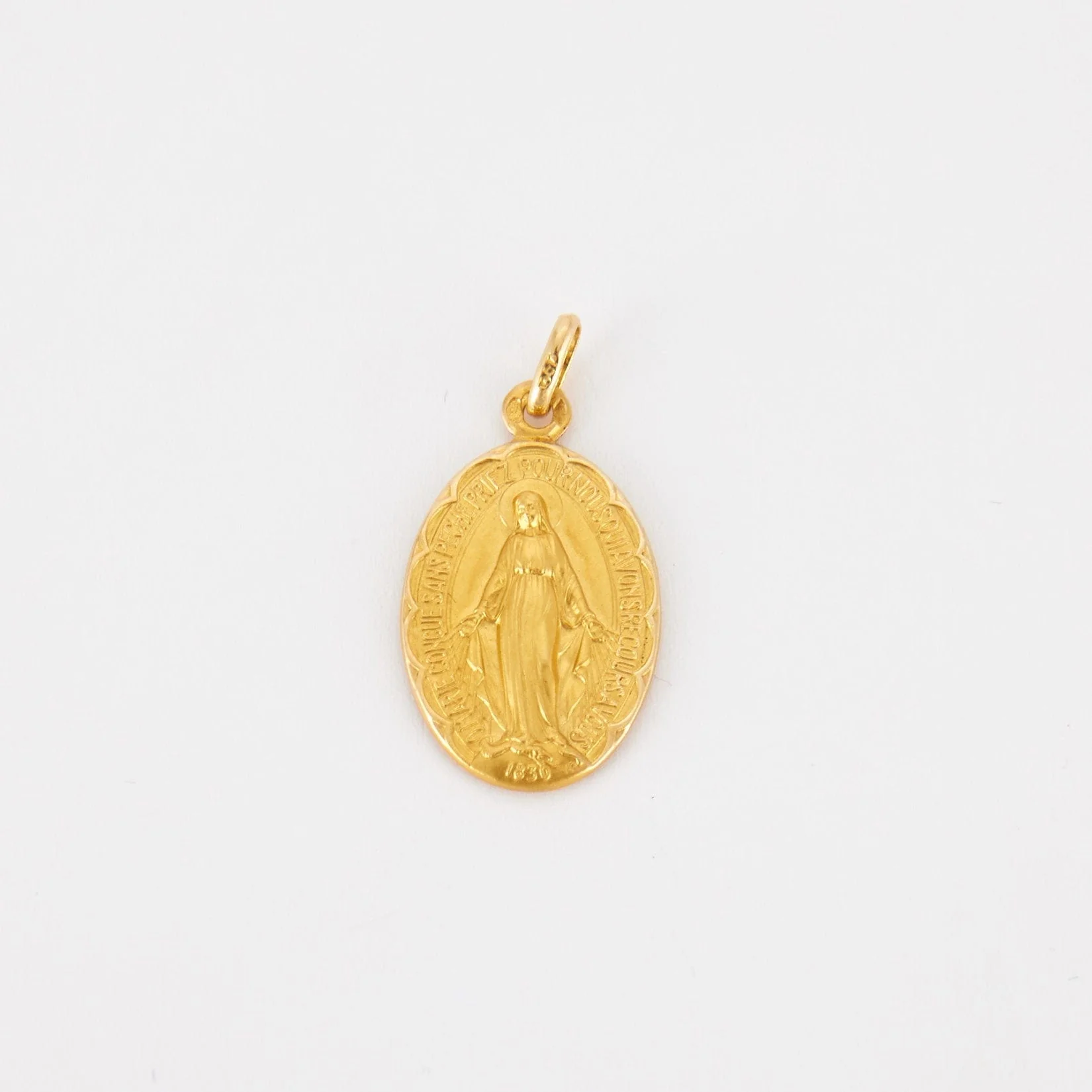 Yellow gold religious medal - Image 3
