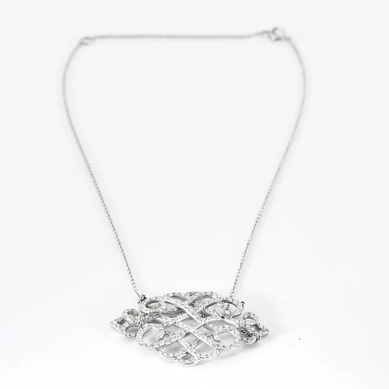 Necklace Dentelle white gold and diamonds