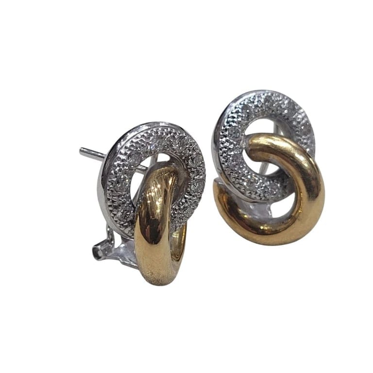 Diamond earrings in 18k yellow and white gold  - Image 3