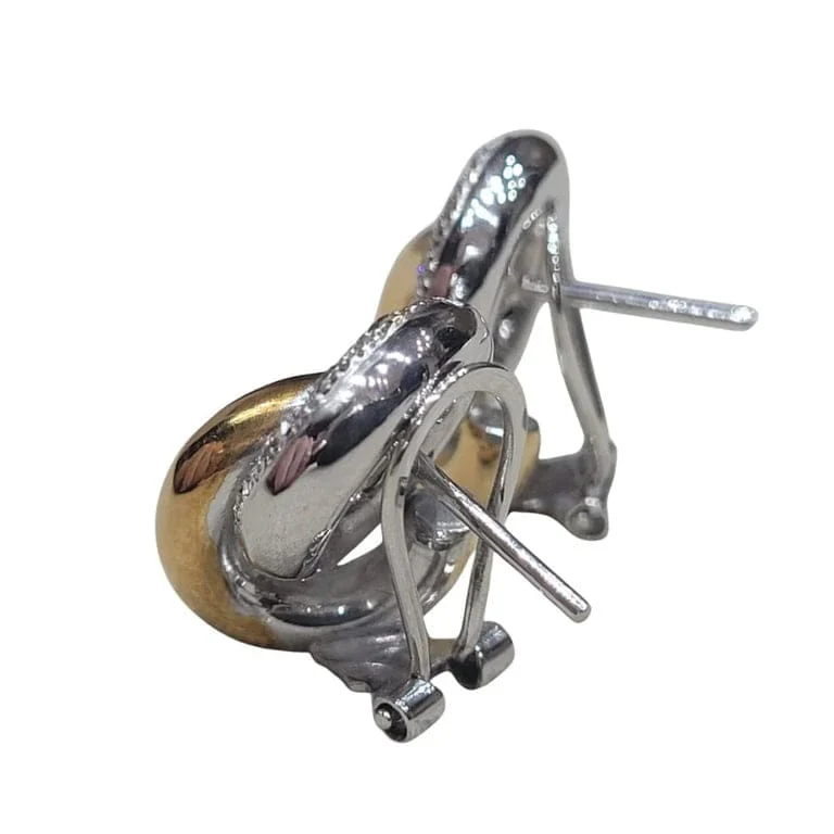 Diamond earrings in 18k yellow and white gold  - Image 4