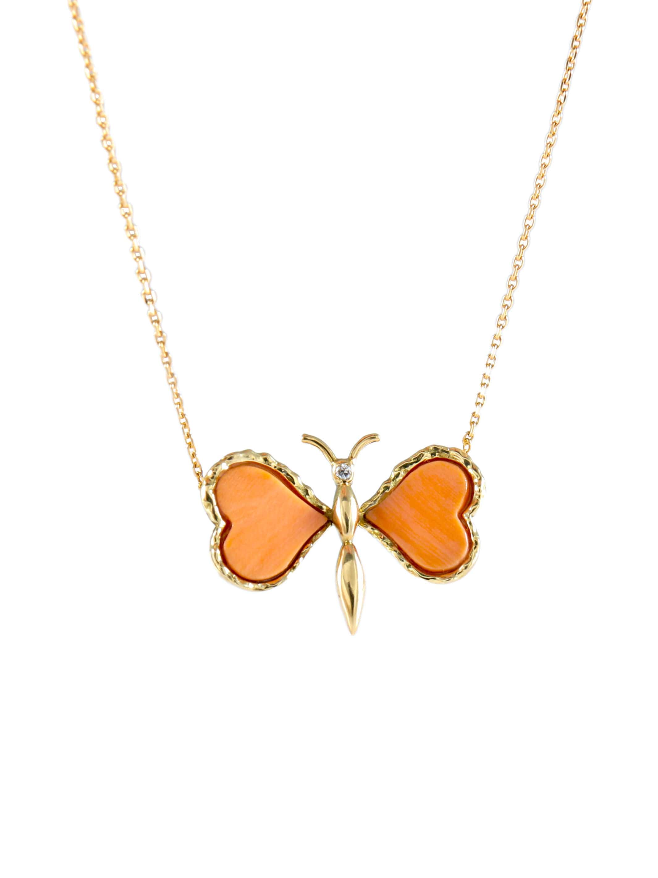 Yellow Gold Butterfly Necklace