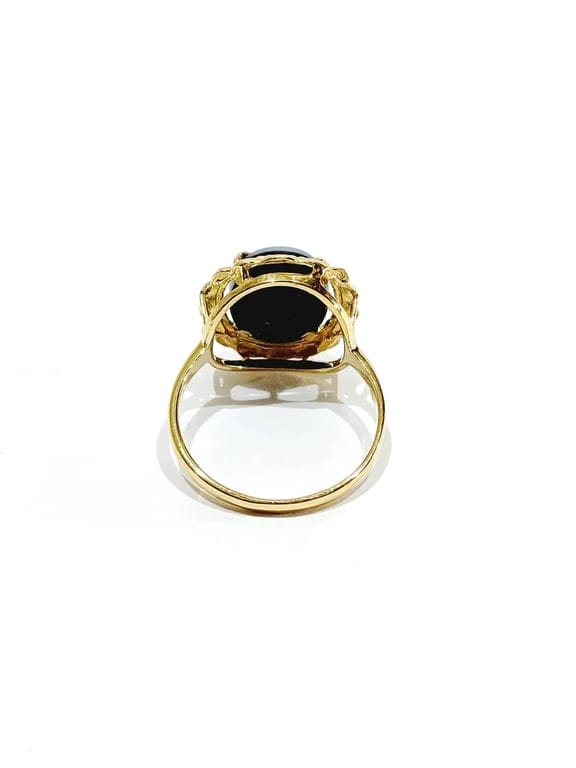 Yellow gold ring with cameo blue - Image 10