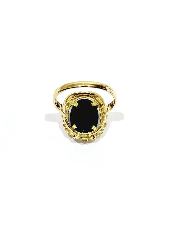 Yellow gold ring with cameo blue - Image 12