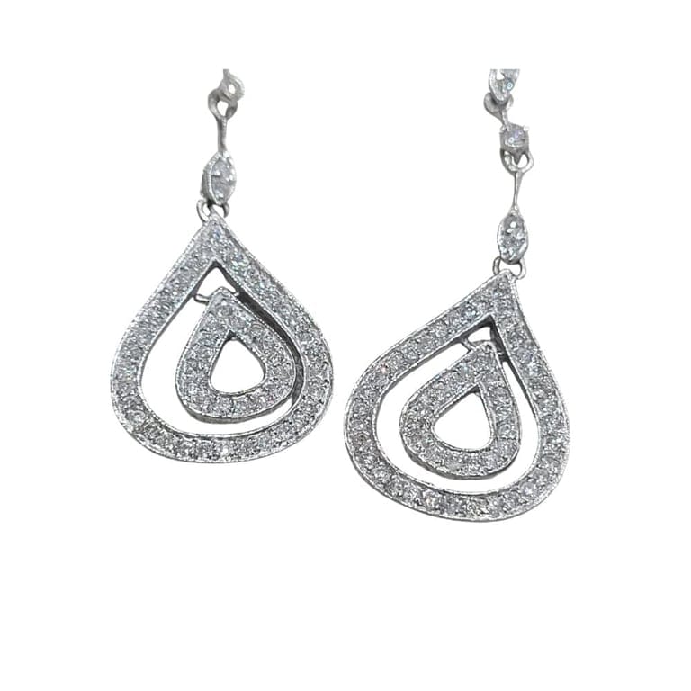 Diamond earrings in 18k white gold and diamonds  - Image 4