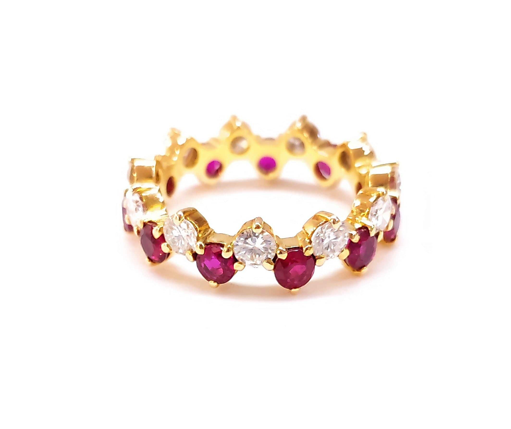 Diamond and ruby wedding ring