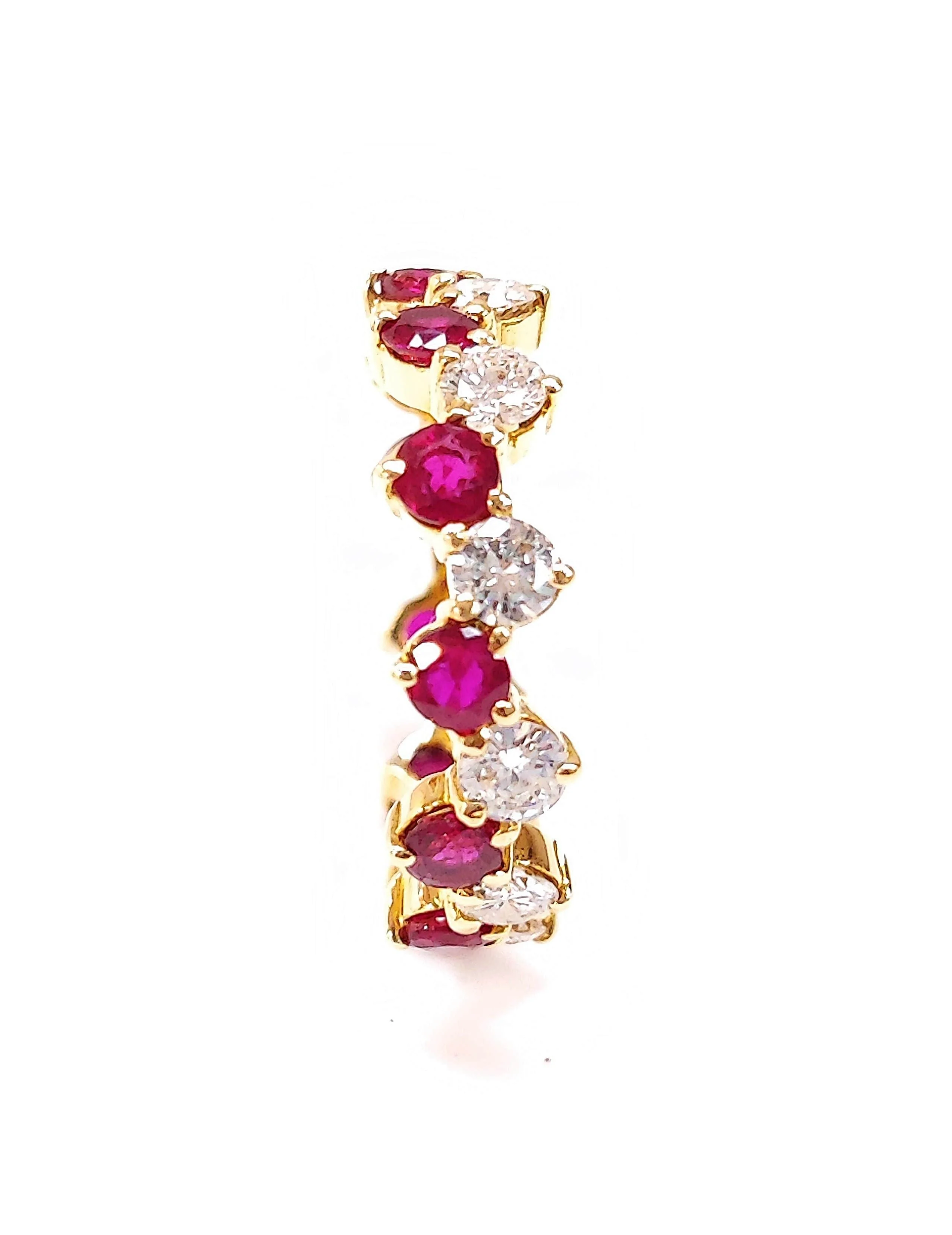 Diamond and ruby wedding ring - Image 3