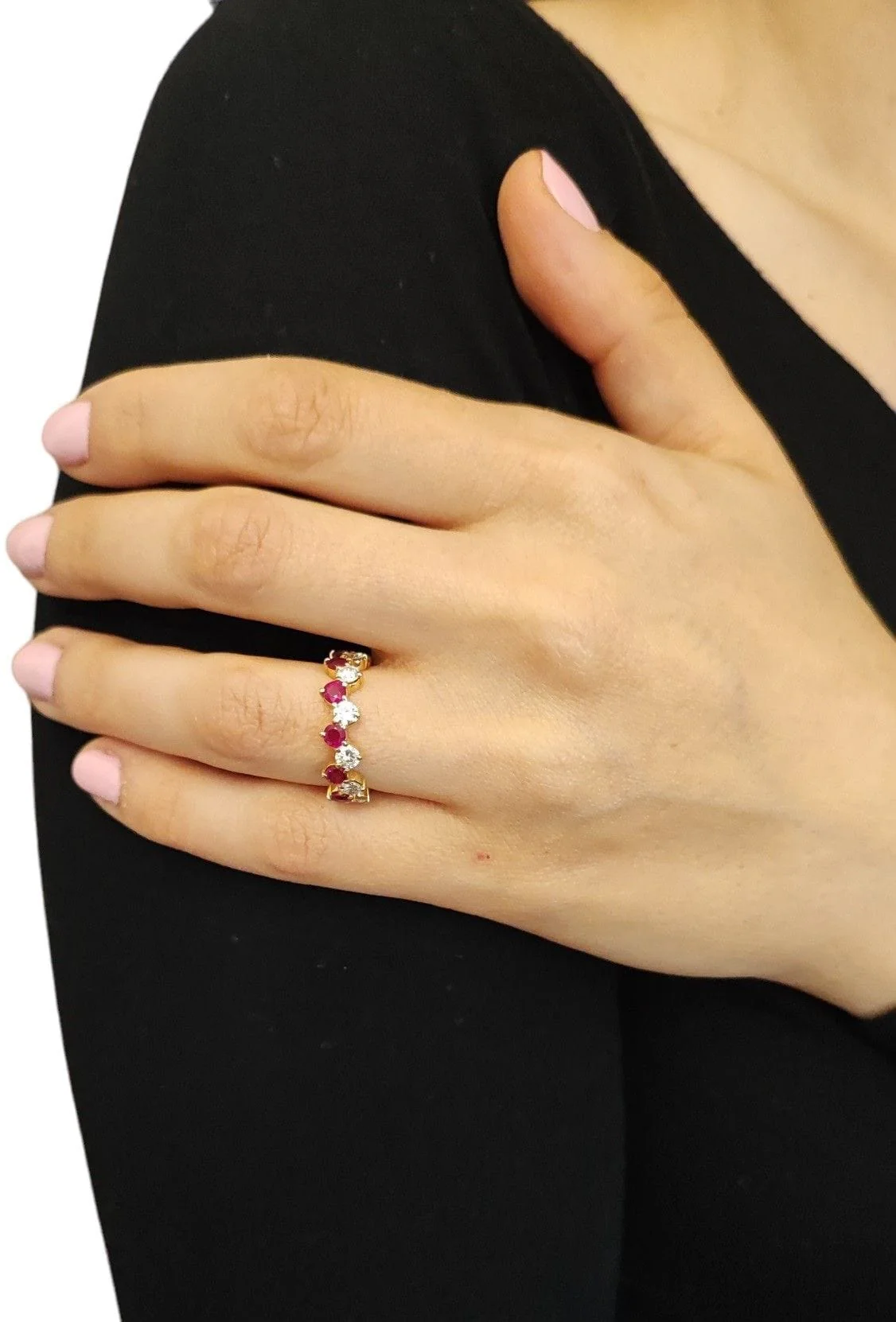 Diamond and ruby wedding ring - Image 4