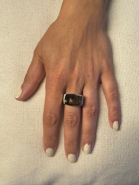 FRED – White gold and smoky quartz ring - Image 2