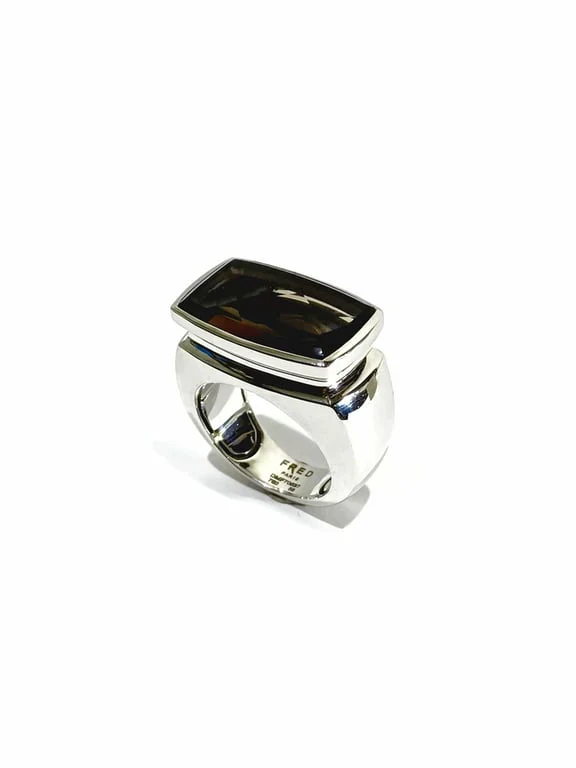 FRED – White gold and smoky quartz ring - Image 3