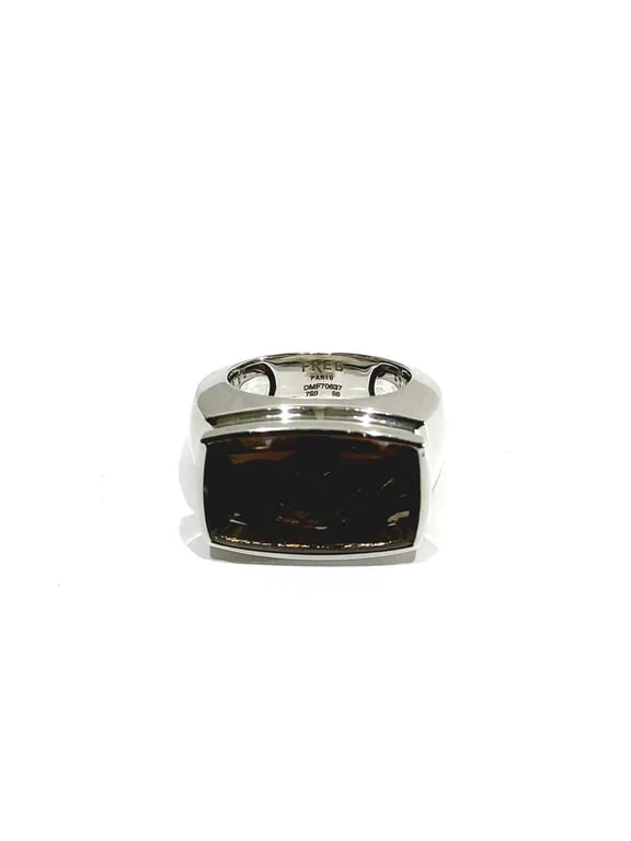 FRED – White gold and smoky quartz ring - Image 5