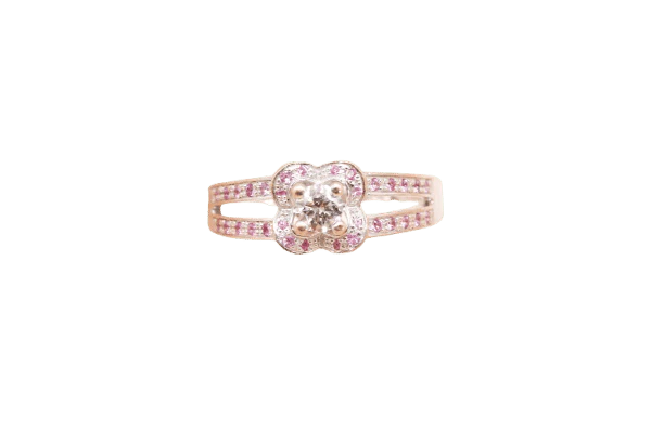 Mauboussin - Chance Ring Love No.2 in white gold and diamonds, pink sapphires 