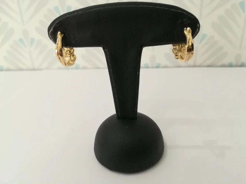 Yellow Gold Leaf Earrings - Image 6