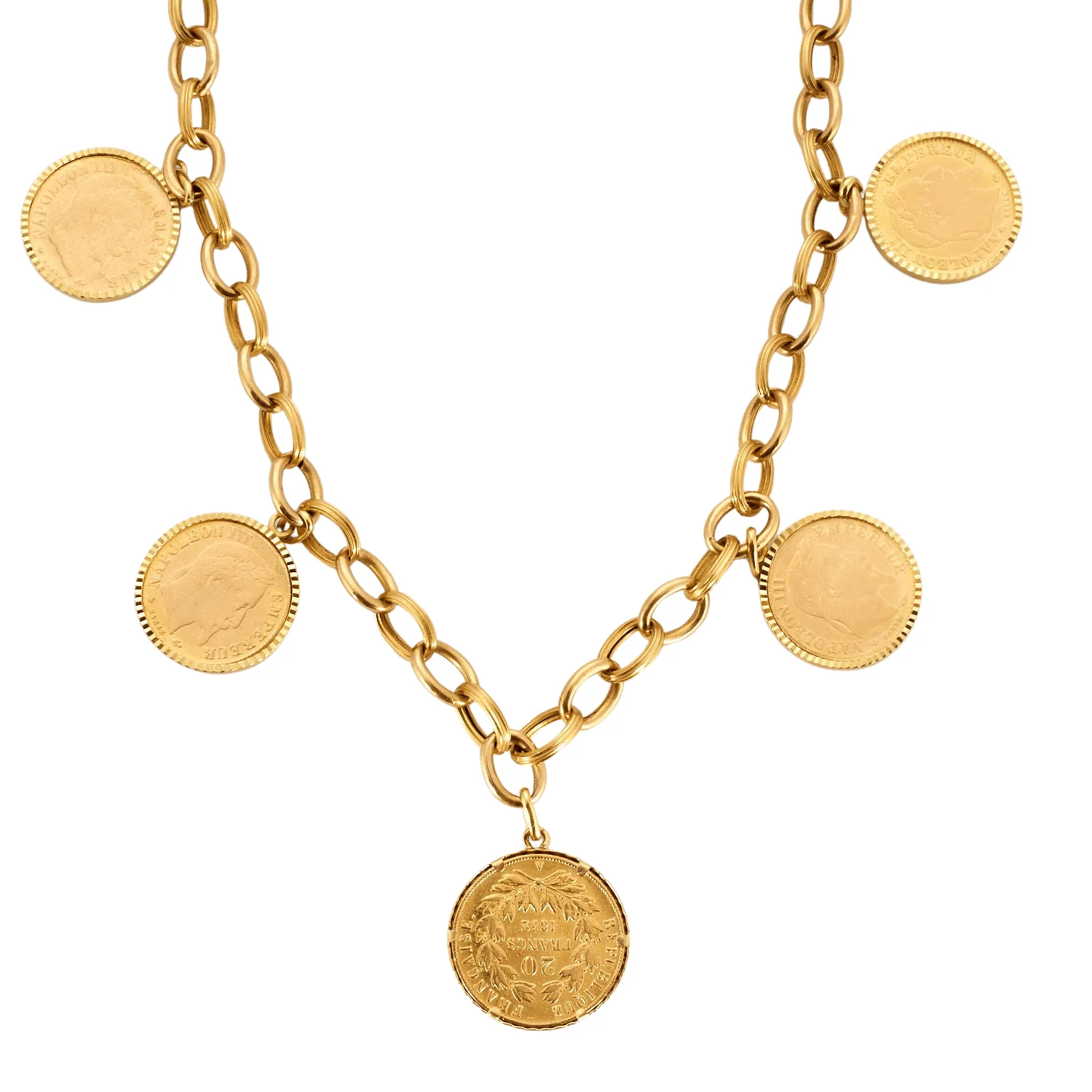 Yellow gold necklace bracelet set