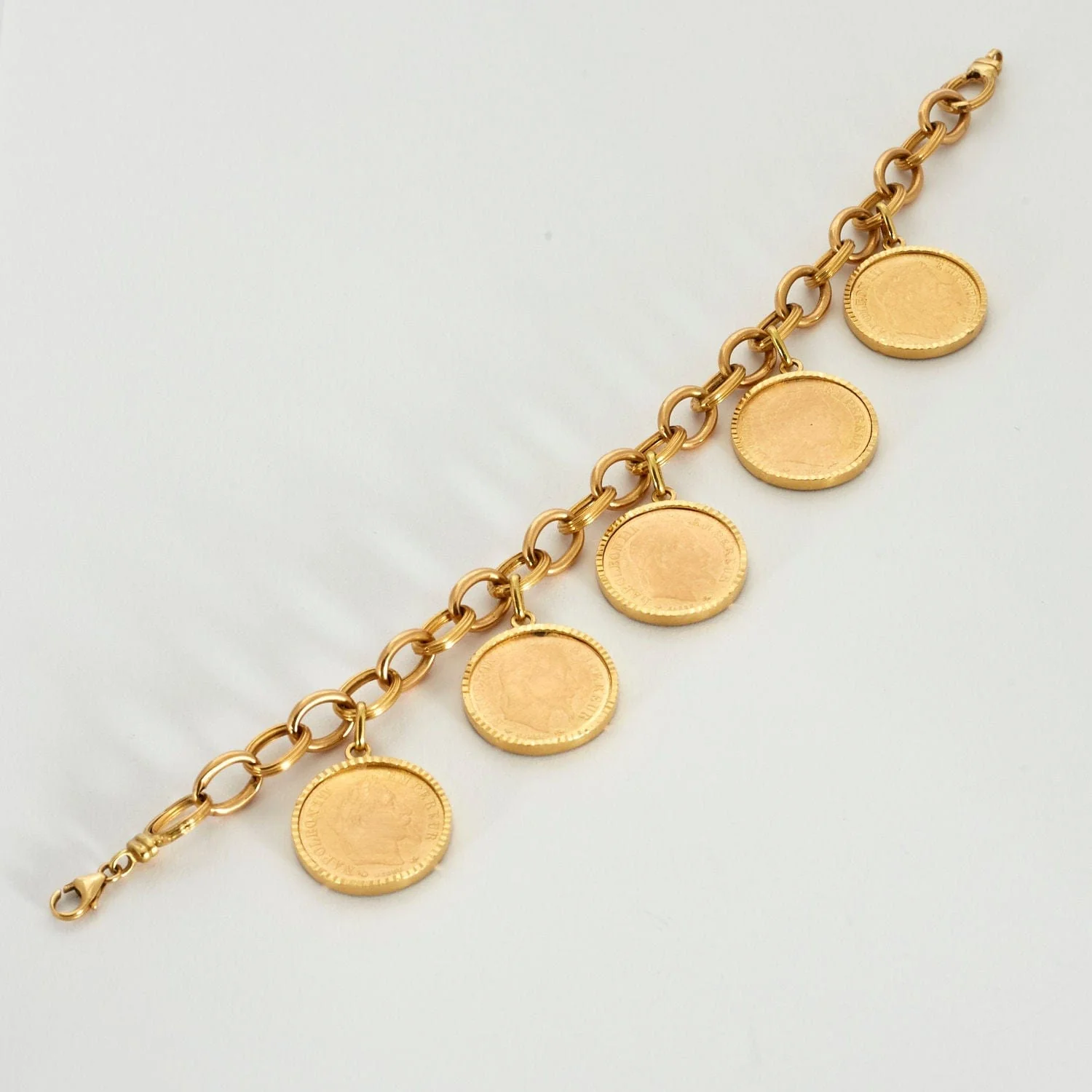Yellow gold necklace bracelet set - Image 4