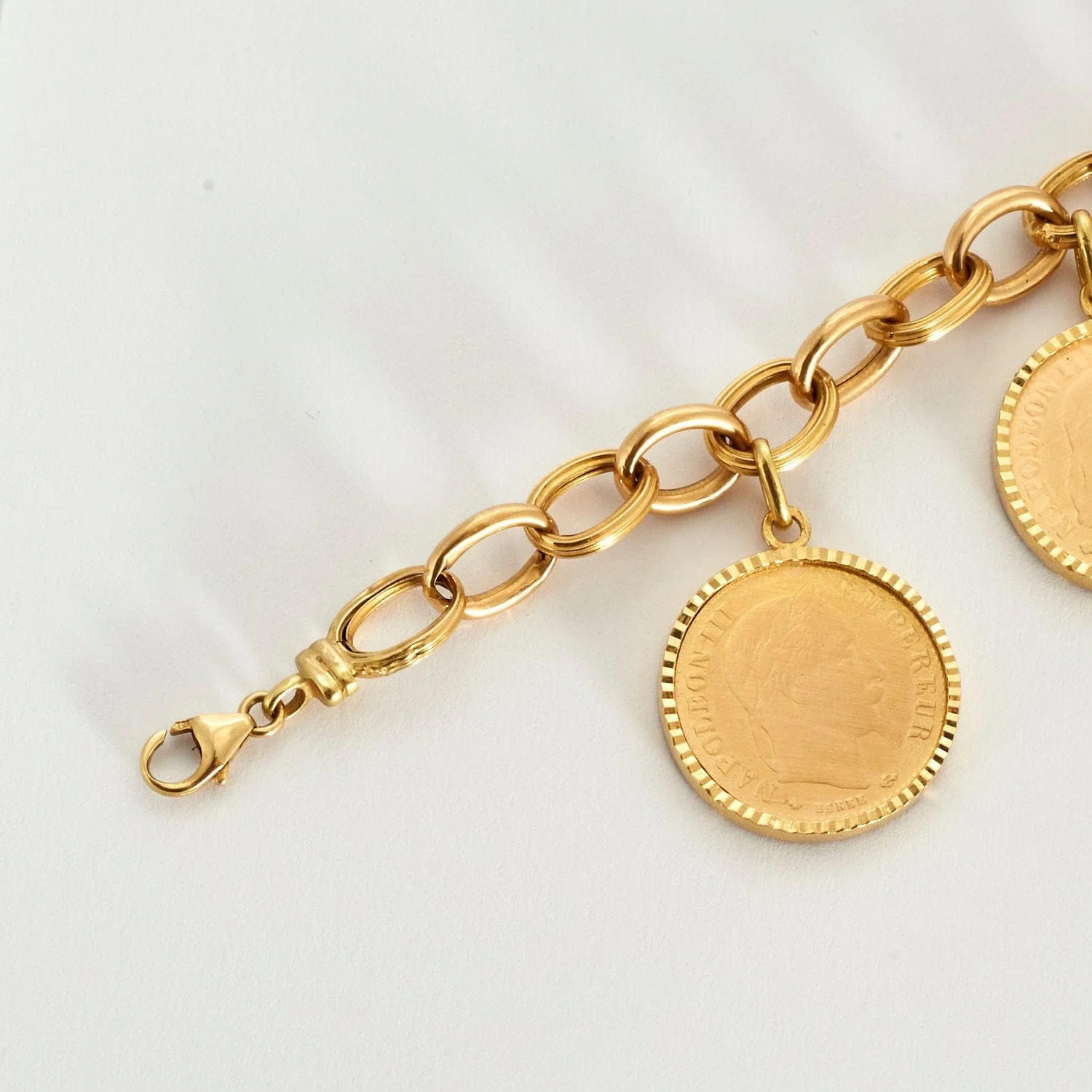 Yellow gold necklace bracelet set - Image 5