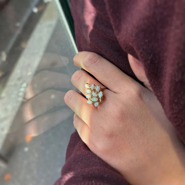 Ring - Yellow gold & Opals - Image 4