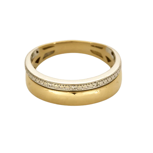 Two-gold diamond ring