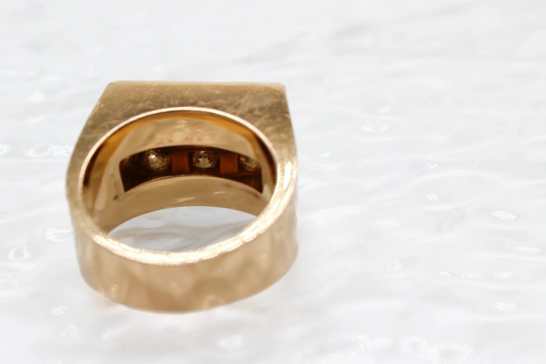 Signet ring yellow gold and diamond - c 1920  - Image 4