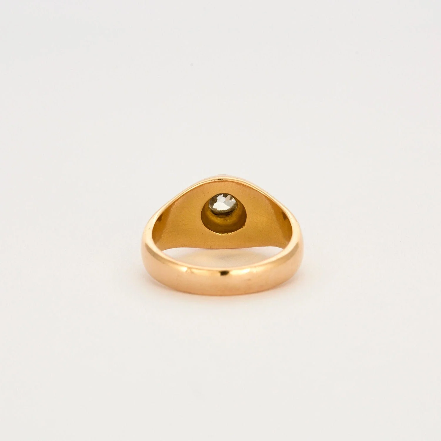 Yellow gold and diamond signet ring - Image 5