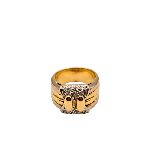 Yellow gold and diamond ring