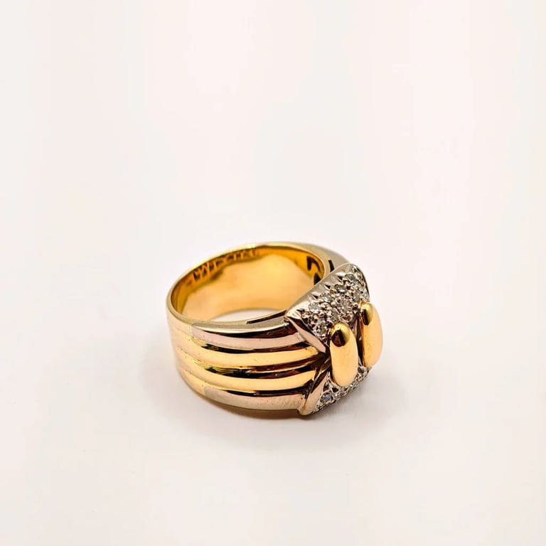 Yellow gold and diamond ring - Image 3